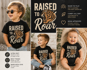Tiger Shirt for Kids, Raised to Roar Shirt, Toddler Tiger Tee, Baby Tiger Bodysuit, Wild Animal Graphic Tee, Tiger Lover Gift