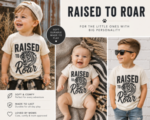 Tiger Shirt for Kids, Raised to Roar Shirt, Toddler Tiger Tee, Baby Tiger Bodysuit, Wild Animal Graphic Tee, Tiger Lover Gift