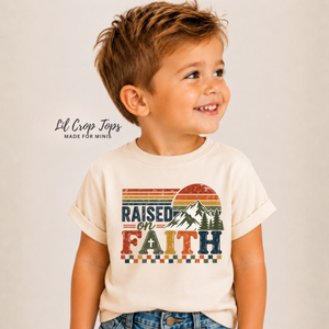 Christian Kids Shirt, Raised on Faith Shirt, Toddler Christian Tee, Baby Christian Bodysuit, Faith Based Kids Shirt, Christian Gift