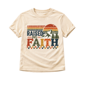 Christian Kids Shirt, Raised on Faith Shirt, Toddler Christian Tee, Baby Christian Bodysuit, Faith Based Kids Shirt, Christian Gift