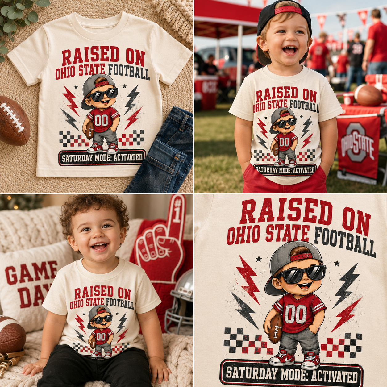 Raised on Ohio State Football Toddler