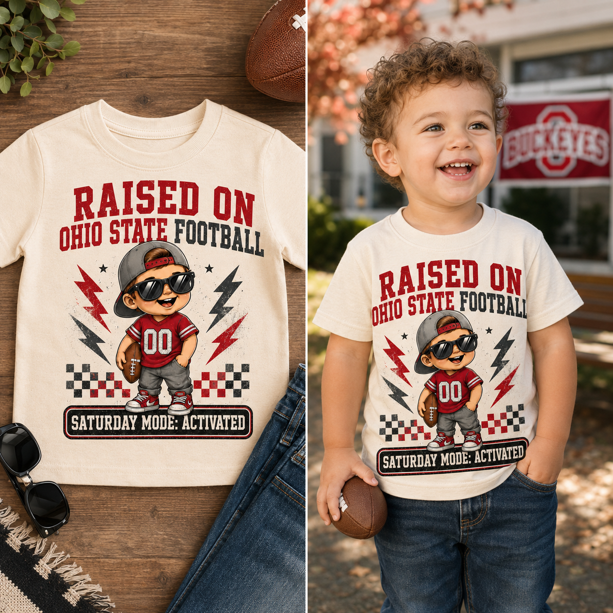 Raised on Ohio State Football Toddler