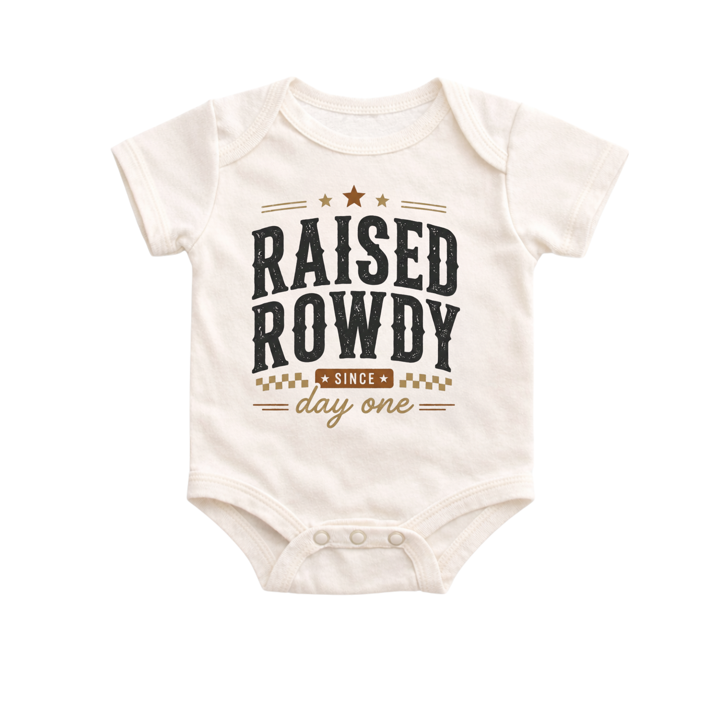 Raised Rowdy Since Day One Bodysuit, Cowboy Baby Outfit, Western Baby Bodysuit, Country Baby Clothes, Rodeo Baby Gift, Funny Baby Bodysuit