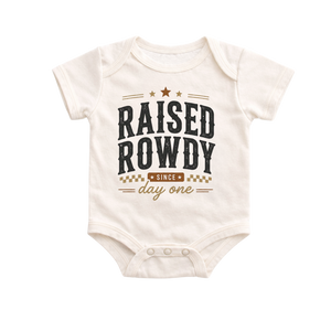 Raised Rowdy Since Day One Bodysuit, Cowboy Baby Outfit, Western Baby Bodysuit, Country Baby Clothes, Rodeo Baby Gift, Funny Baby Bodysuit