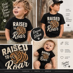 Tiger Shirt for Kids, Raised to Roar Toddler Tee, Baby Tiger Bodysuit, Boys Animal Shirt, Tiger Lover Gift, Wild Kids Graphic Tee