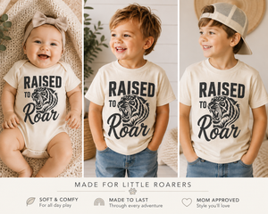 Tiger Shirt for Kids, Raised to Roar Shirt, Toddler Tiger Tee, Baby Tiger Bodysuit, Wild Animal Graphic Tee, Tiger Lover Gift