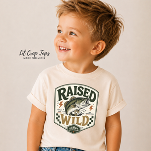 Raised Wild Fishing Shirt, Bass Fishing Shirt for Kids, Toddler Fishing Shirt, Baby Fishing Bodysuit, Outdoor Adventure Shirt, Camping Kids Tee