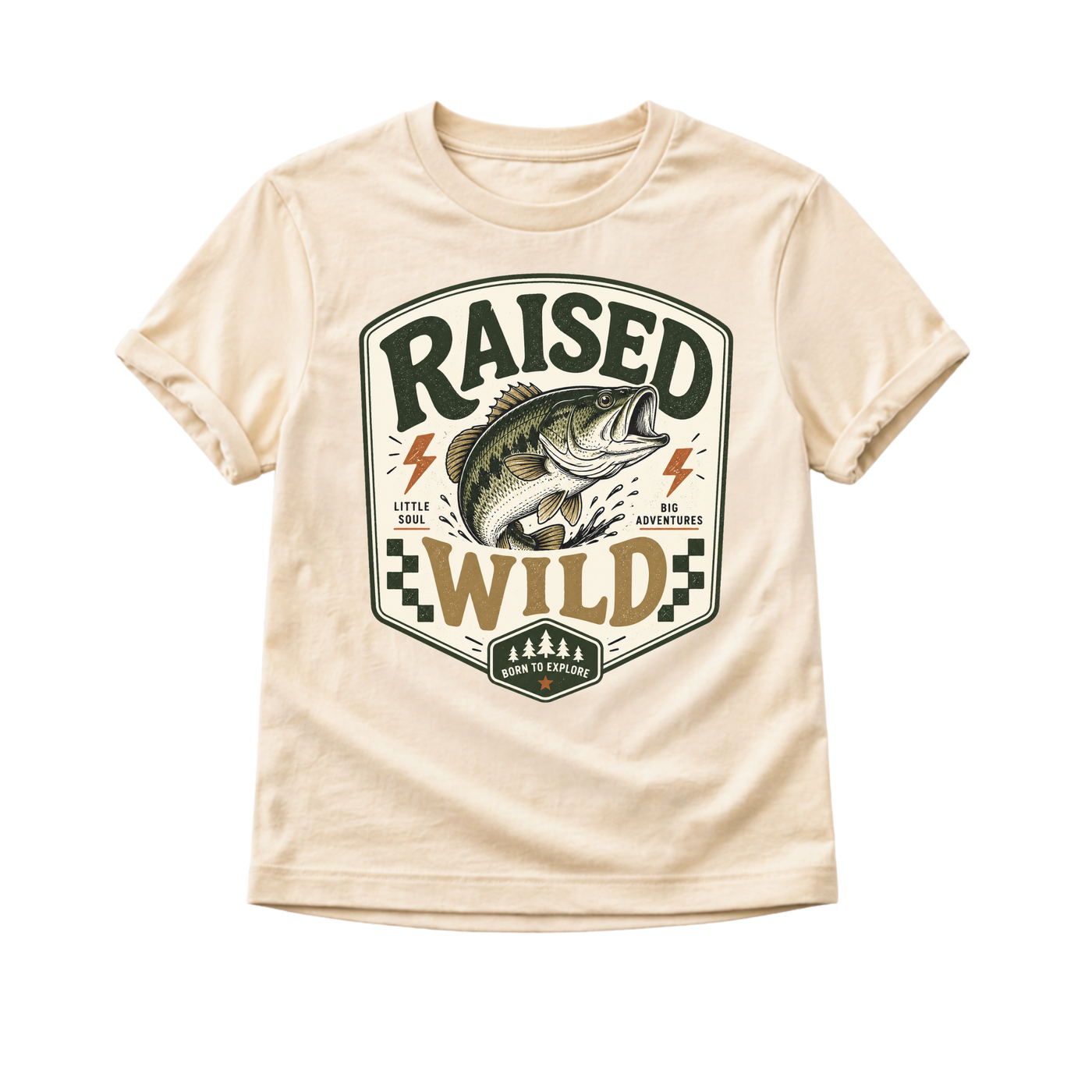 Raised Wild Fishing Shirt, Bass Fishing Shirt for Kids, Toddler Fishing Shirt, Baby Fishing Bodysuit, Outdoor Adventure Shirt, Camping Kids Tee