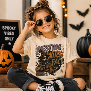Girls Halloween Shirt, Resting Witch Face Tee, Toddler Halloween Shirt, Baby Halloween Bodysuit, Witch Shirt for Kids, Spooky Season Outfit