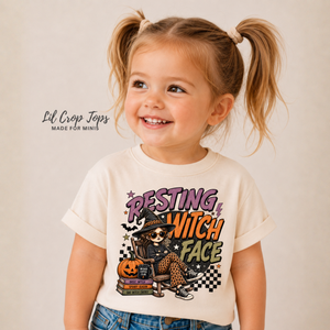 Girls Halloween Shirt, Resting Witch Face Tee, Toddler Halloween Shirt, Baby Halloween Bodysuit, Witch Shirt for Kids, Spooky Season Outfit