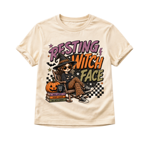 Girls Halloween Shirt, Resting Witch Face Tee, Toddler Halloween Shirt, Baby Halloween Bodysuit, Witch Shirt for Kids, Spooky Season Outfit