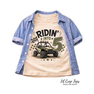 5th Birthday Boy Shirt, Ridin Into Five Shirt, Off Road Birthday Tee, Boy Turning 5 Shirt, 5 Year Old Birthday Outfit, UTV Party Shirt