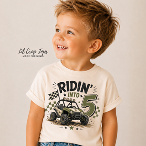 5th Birthday Boy Shirt, Ridin Into Five Shirt, Off Road Birthday Tee, Boy Turning 5 Shirt, 5 Year Old Birthday Outfit, UTV Party Shirt