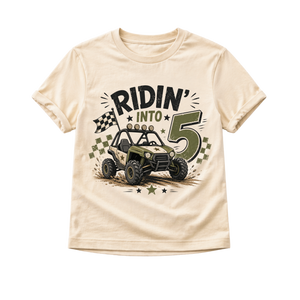 5th Birthday Boy Shirt, Ridin Into Five Shirt, Off Road Birthday Tee, Boy Turning 5 Shirt, 5 Year Old Birthday Outfit, UTV Party Shirt