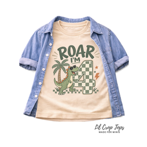 4th Birthday Dinosaur Shirt, Roar I’m Four Shirt, Dinosaur Birthday Shirt for Kids, 4 Year Old Birthday Tee, Dino Birthday Outfit