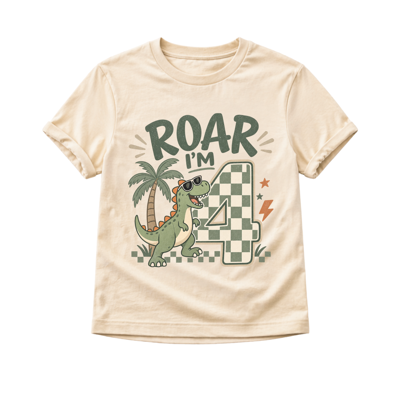 4th Birthday Dinosaur Shirt, Roar I’m Four Shirt, Dinosaur Birthday Shirt for Kids, 4 Year Old Birthday Tee, Dino Birthday Outfit