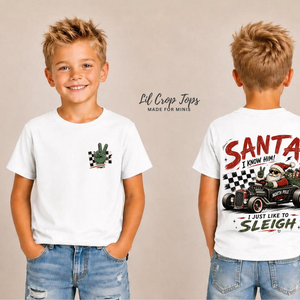 Santa I Know Him Shirt, Front Back Christmas Shirt, Funny Santa Shirt, Toddler Christmas Shirt, Baby Christmas Bodysuit, Retro Holiday Tee