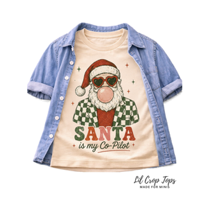Kids Christmas Shirt, Santa Is My Co Pilot Tee, Baby Christmas Bodysuit, Toddler Christmas Shirt, Retro Santa Holiday Outfit