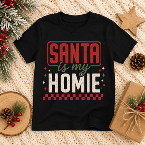 Santa Is My Homie Black Toddler