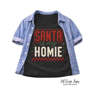 Santa Is My Homie Black Toddler