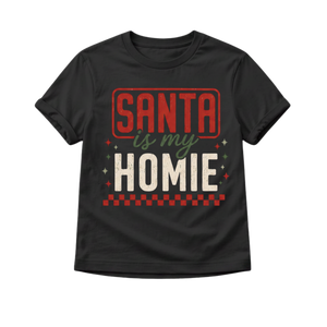 Santa Is My Homie Black Toddler