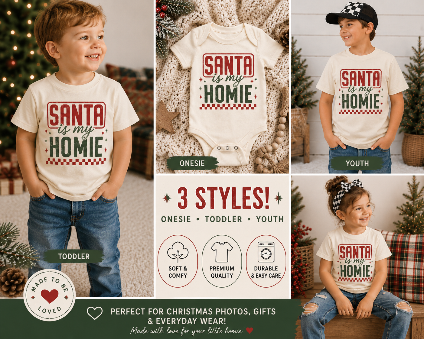 Santa Is My Homie Natural Toddler