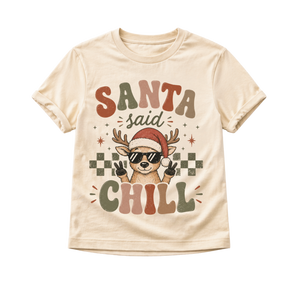 Santa Said Chill Shirt, Funny Reindeer Christmas Shirt, Toddler Christmas Shirt, Baby Christmas Bodysuit, Retro Christmas Tee, Kids Holiday Outfit