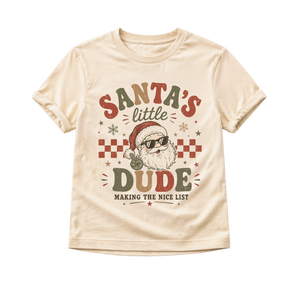 Santa's Little Dude Shirt, Toddler Christmas Shirt, Baby Christmas Bodysuit, Funny Santa Shirt, Retro Christmas Tee, Kids Holiday Outfit, Christmas Gift