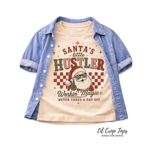 Santa's Little Hustler Shirt, Funny Christmas Shirt for Kids, Toddler Christmas Shirt, Retro Santa Tee, Baby Christmas Bodysuit, Holiday Outfit, Christmas Gift