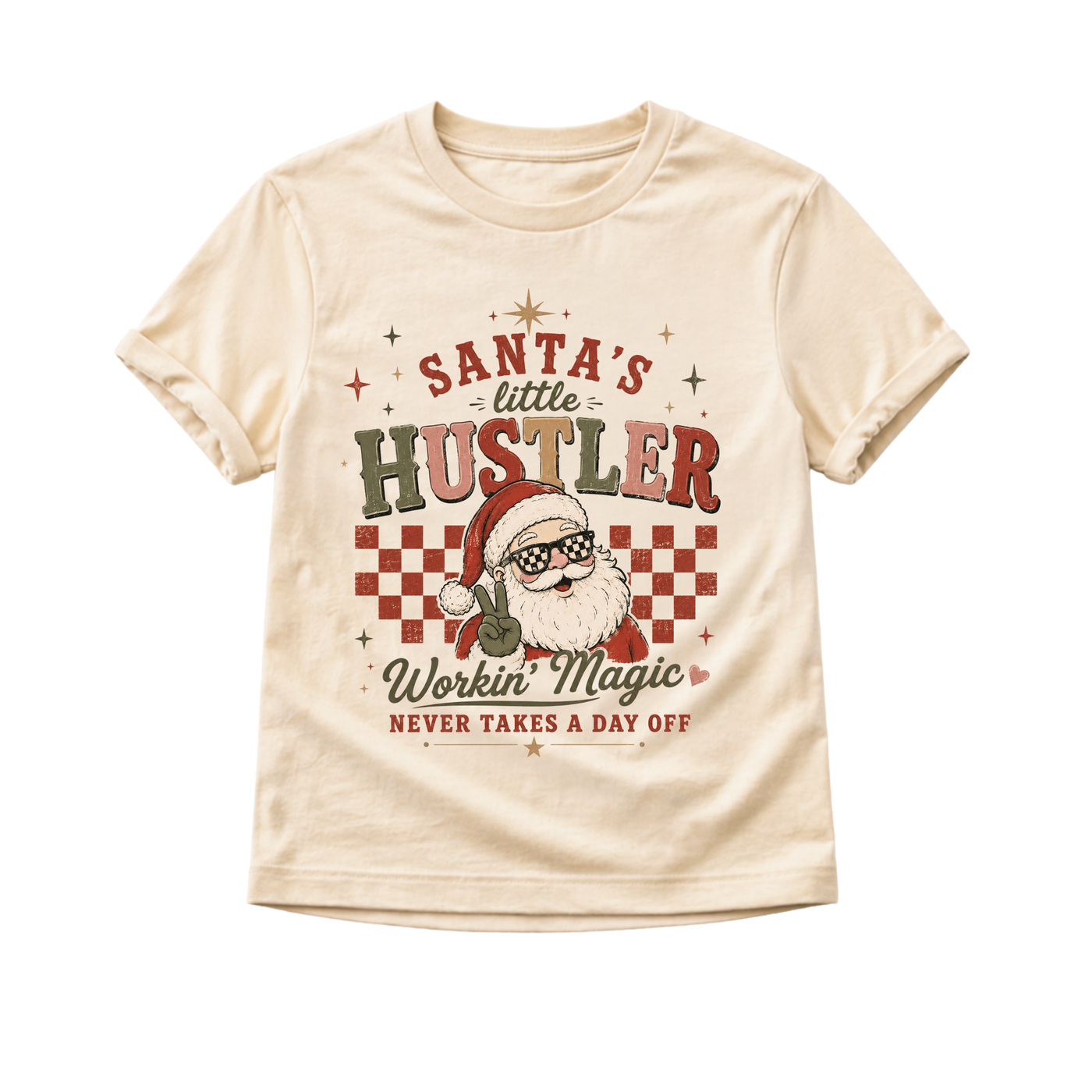 Santa's Little Hustler Shirt, Funny Christmas Shirt for Kids, Toddler Christmas Shirt, Retro Santa Tee, Baby Christmas Bodysuit, Holiday Outfit, Christmas Gift