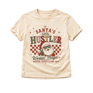 Santa's Little Hustler Shirt, Funny Christmas Shirt for Kids, Toddler Christmas Shirt, Retro Santa Tee, Baby Christmas Bodysuit, Holiday Outfit, Christmas Gift