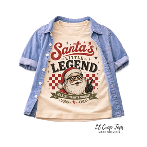 Santa's Little Legend Shirt, Toddler Christmas Shirt, Baby Christmas Bodysuit, Funny Santa Shirt, Retro Christmas Tee, Kids Holiday Outfit, Christmas Gift