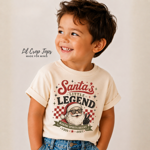 Santa's Little Legend Shirt, Toddler Christmas Shirt, Baby Christmas Bodysuit, Funny Santa Shirt, Retro Christmas Tee, Kids Holiday Outfit, Christmas Gift