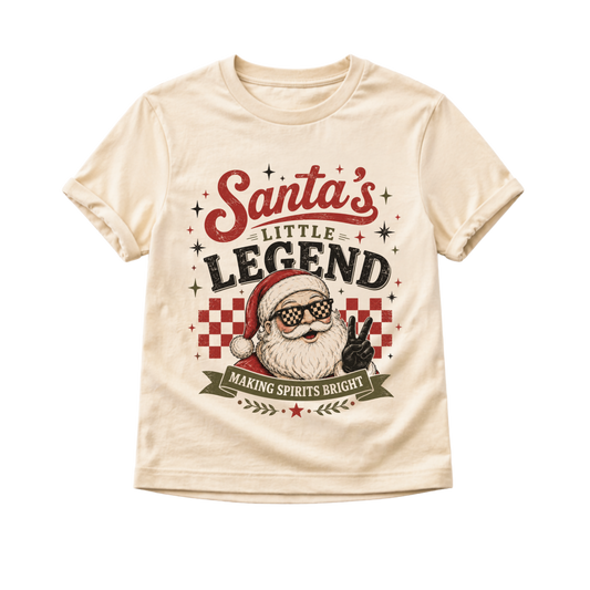 Santa's Little Legend Shirt, Toddler Christmas Shirt, Baby Christmas Bodysuit, Funny Santa Shirt, Retro Christmas Tee, Kids Holiday Outfit, Christmas Gift
