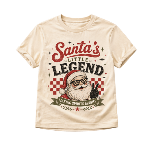 Santa's Little Legend Shirt, Toddler Christmas Shirt, Retro Santa Kids Shirt, Baby Christmas Bodysuit, Funny Santa Christmas Tee, Holiday Outfit, Christmas Gift