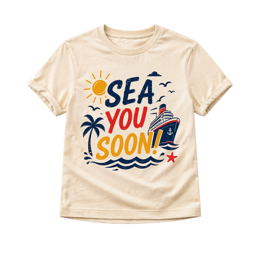 Sea You Soon Shirt, Cruise Shirt for Kids, Family Cruise Shirt, Toddler Cruise Outfit, Baby Cruise Bodysuit, Beach Vacation Shirt, Summer Kids Tee