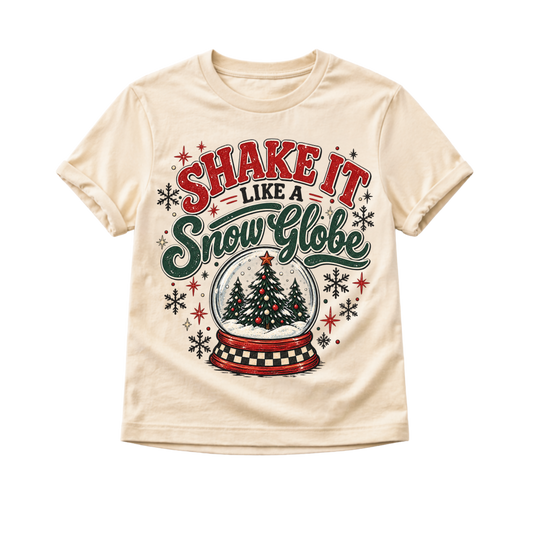 Kids Christmas Shirt, Snow Globe Christmas Tee, Toddler Christmas Shirt, Baby Christmas Bodysuit, Retro Holiday Shirt, Christmas Outfit