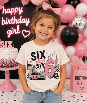 6th Birthday Shirt Girl, Six in the City Birthday Shirt, Girl Turning 6 Tee, 6 Year Old Birthday Outfit, Sixth Birthday Girl Shirt