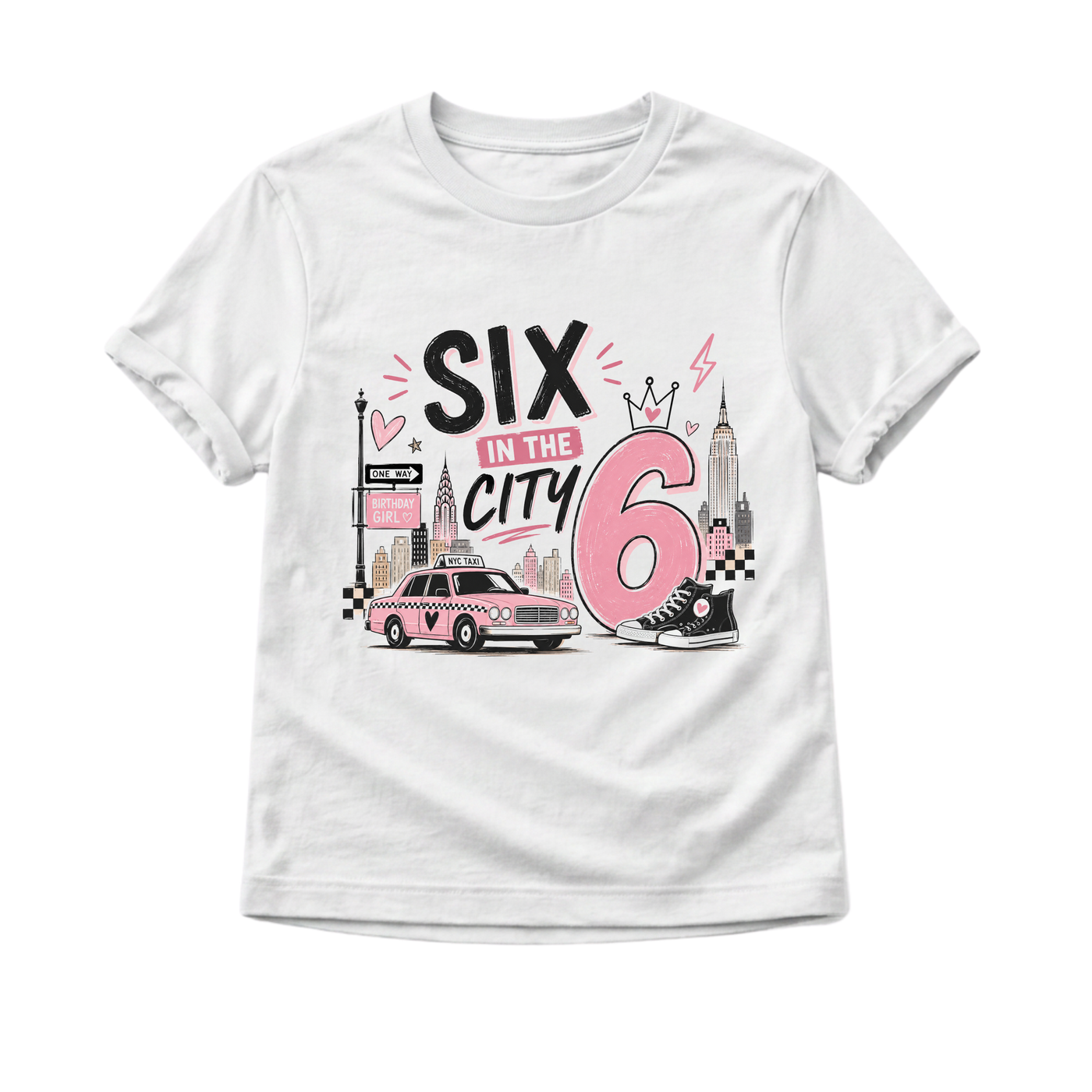 6th Birthday Shirt Girl, Six in the City Birthday Shirt, Girl Turning 6 Tee, 6 Year Old Birthday Outfit, Sixth Birthday Girl Shirt