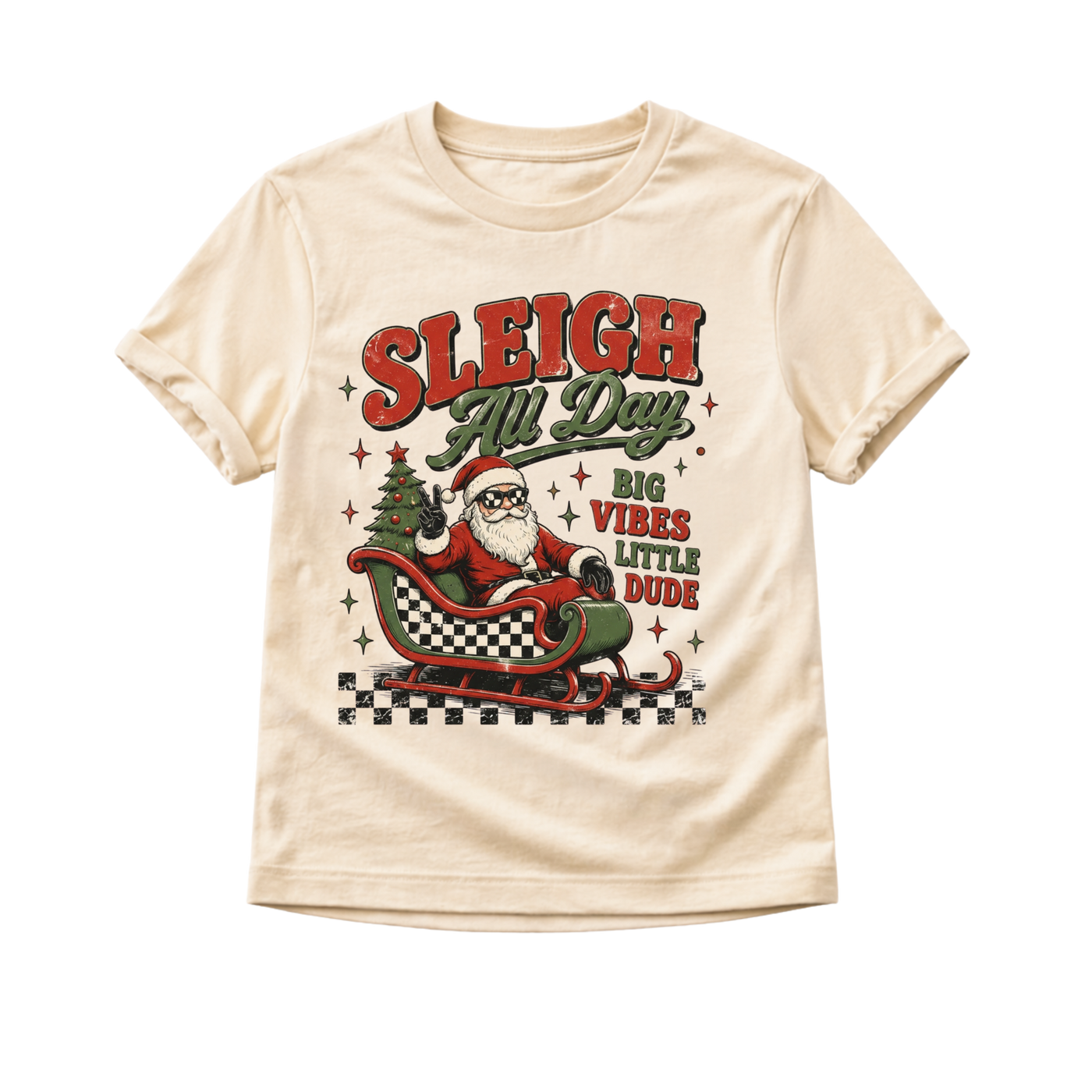 Kids Christmas Shirt, Sleigh All Day Santa Tee, Toddler Christmas Shirt, Baby Christmas Bodysuit, Little Dude Holiday Outfit