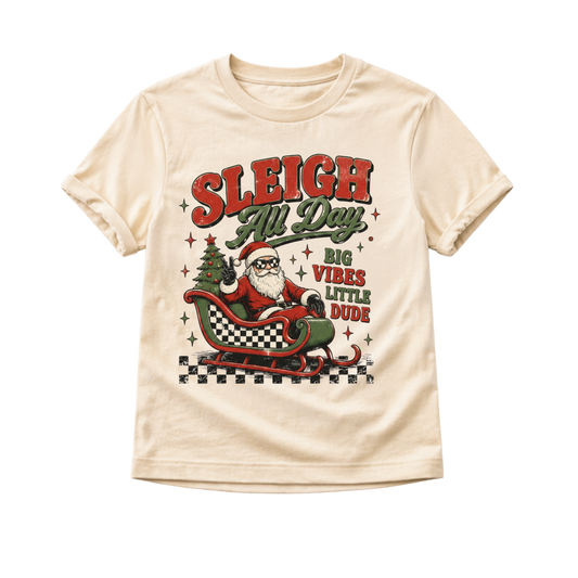 Sleigh All Day Christmas Shirt, Santa Christmas Shirt for Kids, Toddler Christmas Tee, Baby Christmas Bodysuit, Funny Holiday Shirt, Christmas Gift