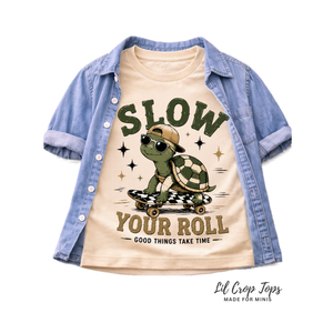 Slow Your Roll Turtle Shirt, Funny Turtle Shirt, Kids Skateboard Shirt, Toddler Graphic Tee, Baby Turtle Bodysuit, Skateboarding Turtle Shirt, Cute Animal Tee