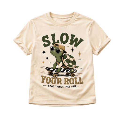 Slow Your Roll Turtle Shirt, Funny Turtle Shirt, Kids Skateboard Shirt, Toddler Graphic Tee, Baby Turtle Bodysuit, Skateboarding Turtle Shirt, Cute Animal Tee