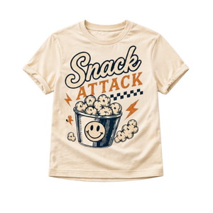 Snack Attack Shirt, Funny Kids Shirt, Popcorn Shirt, Toddler Graphic Tee, Baby Bodysuit, Snack Lover Shirt, Cute Foodie Shirt, Kids Gift