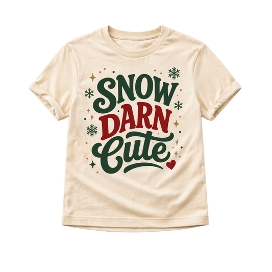 Snow Darn Cute Christmas Shirt, Toddler Christmas Shirt, Baby Christmas Bodysuit, Kids Holiday Shirt, Cute Christmas Outfit, First Christmas Gift