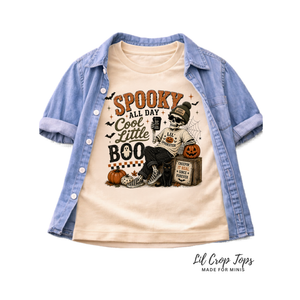 Spooky All Day Cool Little Boo Shirt, Halloween Toddler Shirt, Baby Halloween Bodysuit, Skeleton Halloween Shirt, Vintage Halloween Tee, Spooky Season Outfit