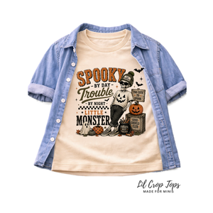 Little Monster Halloween Shirt, Spooky By Day Shirt, Toddler Skeleton Shirt, Baby Halloween Outfit, Vintage Halloween Shirt, Kids Spooky Tee