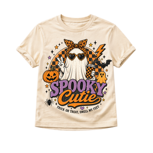 Cute Ghost Halloween Shirt for Kids, Spooky Cutie Toddler Tee, Baby Halloween Bodysuit, Girls Halloween Shirt, Retro Ghost Tee