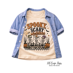 Skeleton Halloween Shirt for Kids, Spooky Scary Skeletons Tee, Toddler Halloween Shirt, Baby Halloween Bodysuit, Skeleton Kids Tee