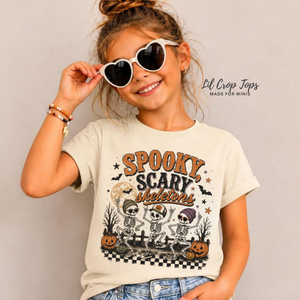 Skeleton Halloween Shirt for Kids, Spooky Scary Skeletons Tee, Toddler Halloween Shirt, Baby Halloween Bodysuit, Skeleton Kids Tee